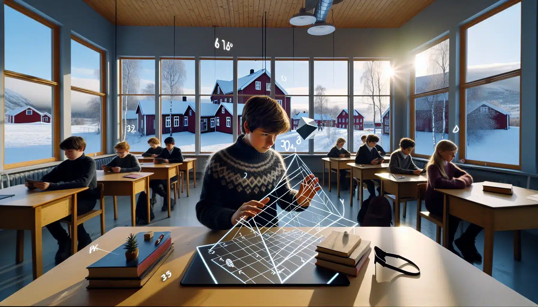 Norwegian students use vr and ar technology in a modern classroom during lessons